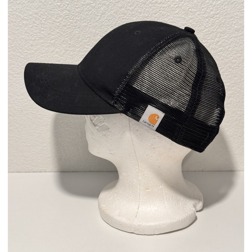 Carhartt Mens Blank Mesh Trucker Hat Cap Black Snap Back Patch Logo One Size